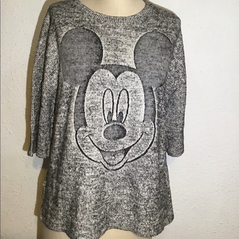 Zara gray Mickey Mouse blouse size large - Picture 2 of 6